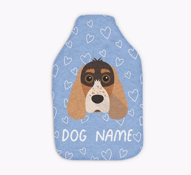 Heart Pattern: Personalised {breedFullName} Hot Water Bottle